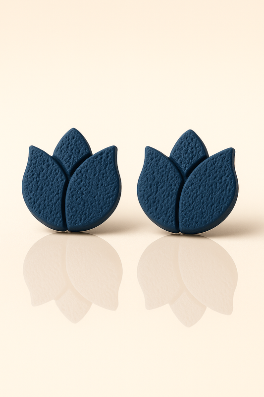 Tulip Stud (Navy)
