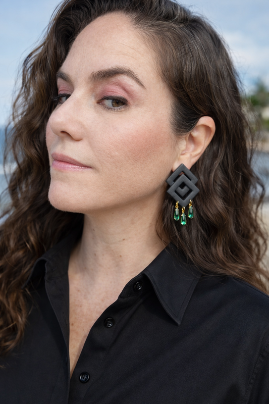 Emerald Statement earrings
