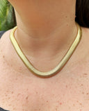 18K GOLD PLATED SPRING NECKLACE - 10MM THICK - 45CM