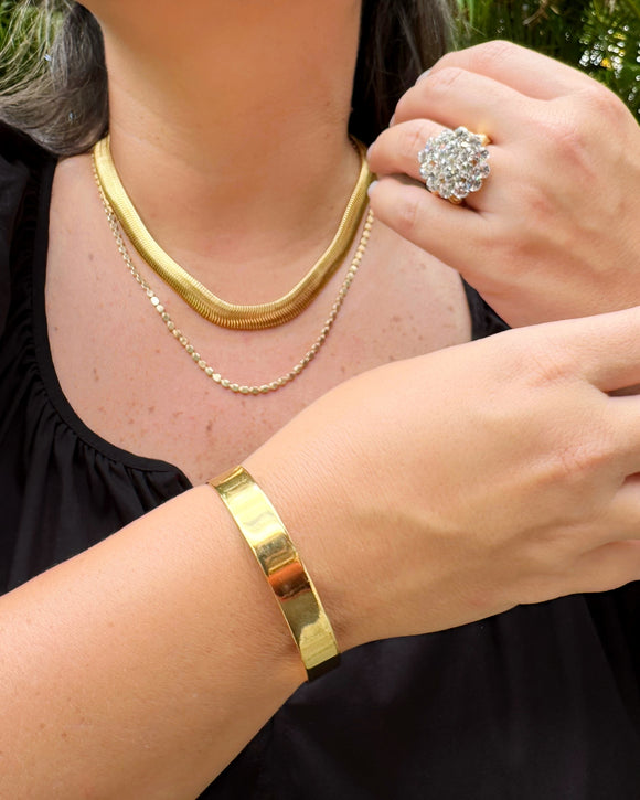 18K Plated Gold Flat Bracelet (medium width)