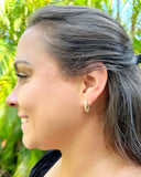 18K GOLD PLATED ZIRCONIA STUDED HOOP EARRINGS