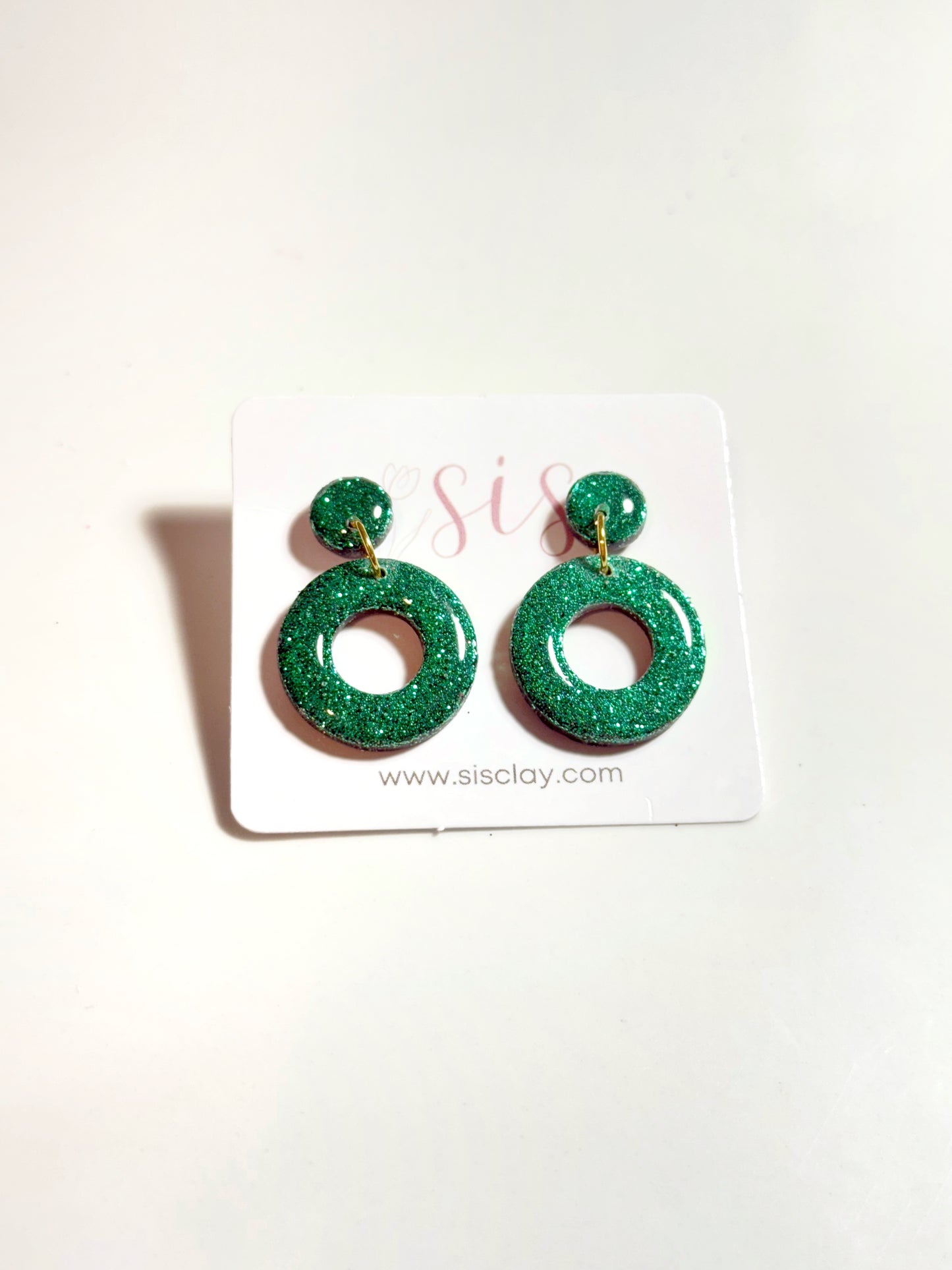 Holiday Donut Earrings - Green