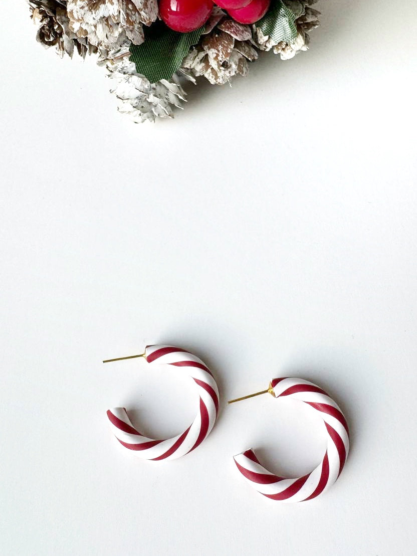 Candy Cane Hoop Earrings