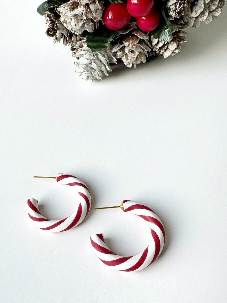 Candy Cane Hoop Earrings