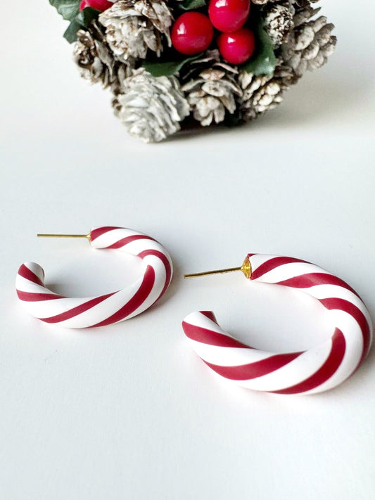 Candy Cane Hoop Earrings