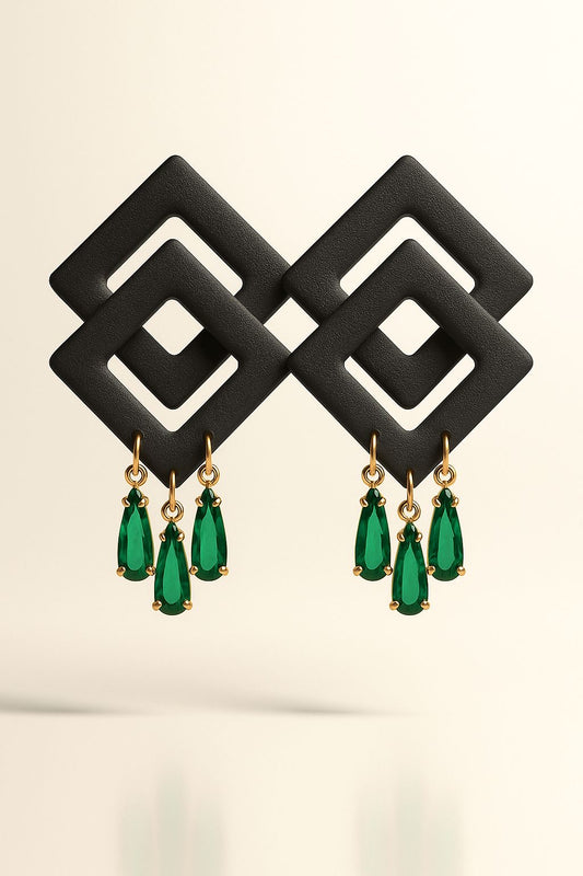 Emerald Statement earrings