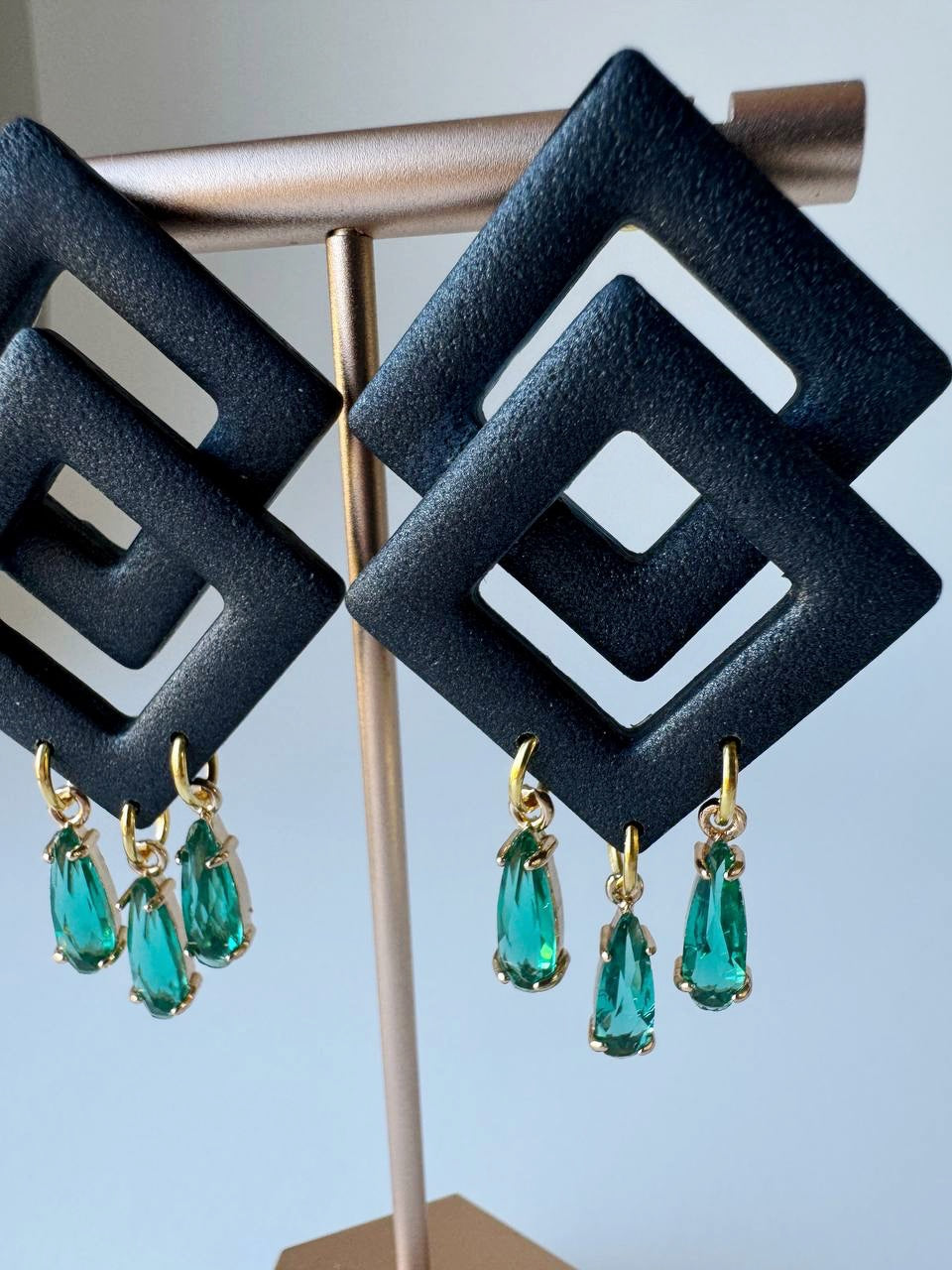 Emerald Statement earrings