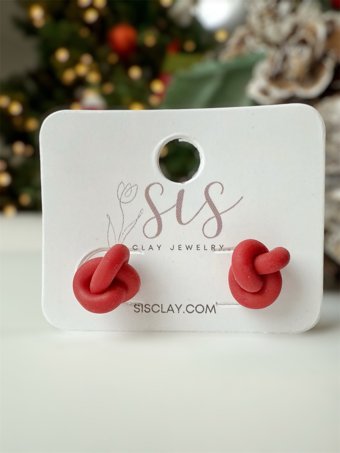 Festive Knotted Stud - Green