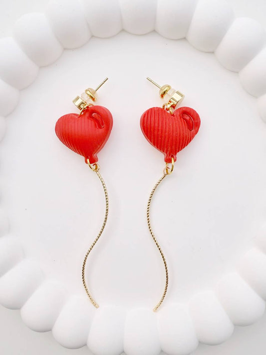 Puffy Heart Balloon Earrings