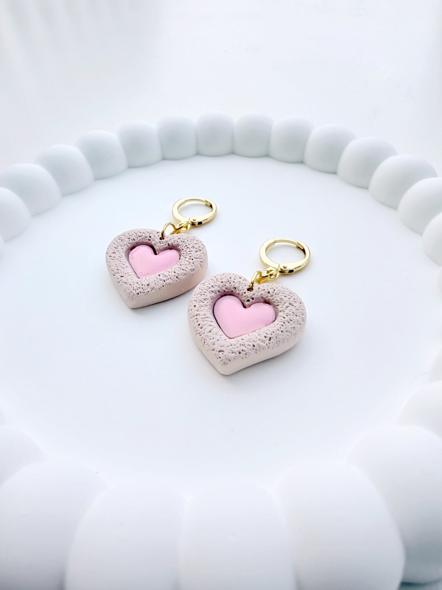 Heart Petit Four Earrings