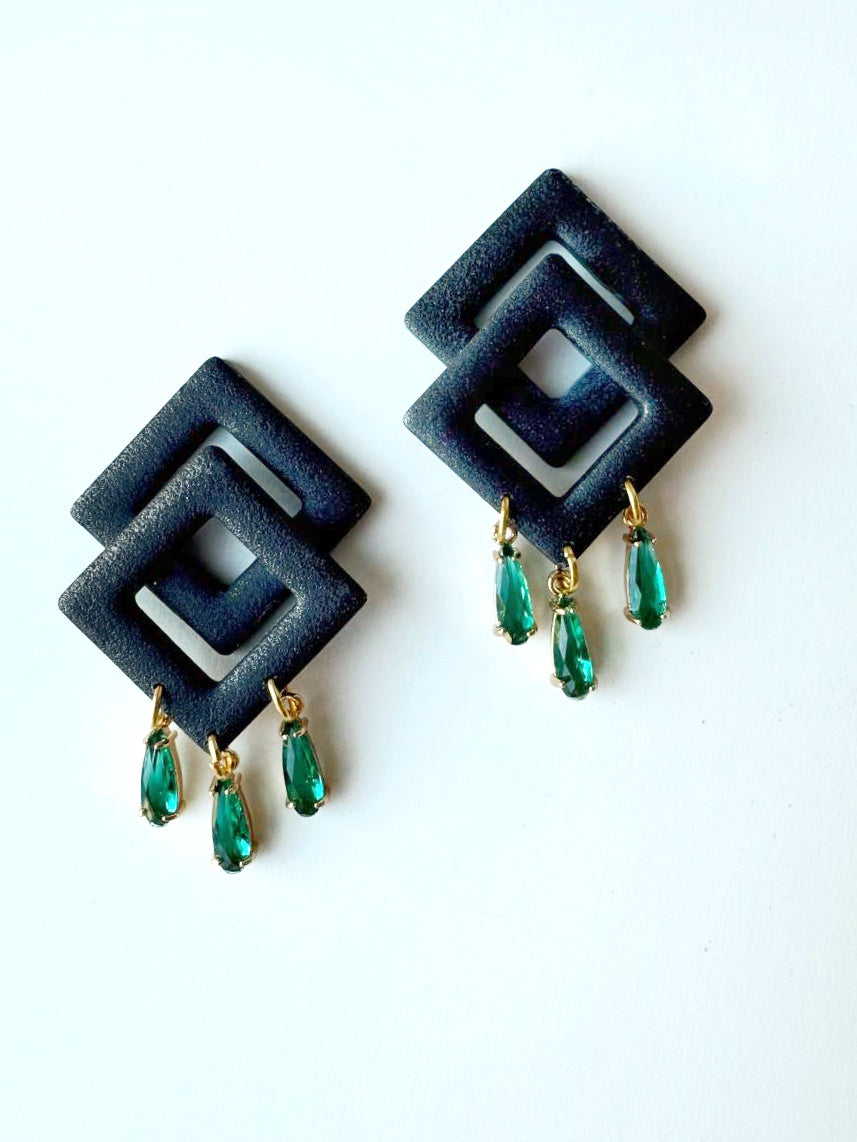 Emerald Statement earrings