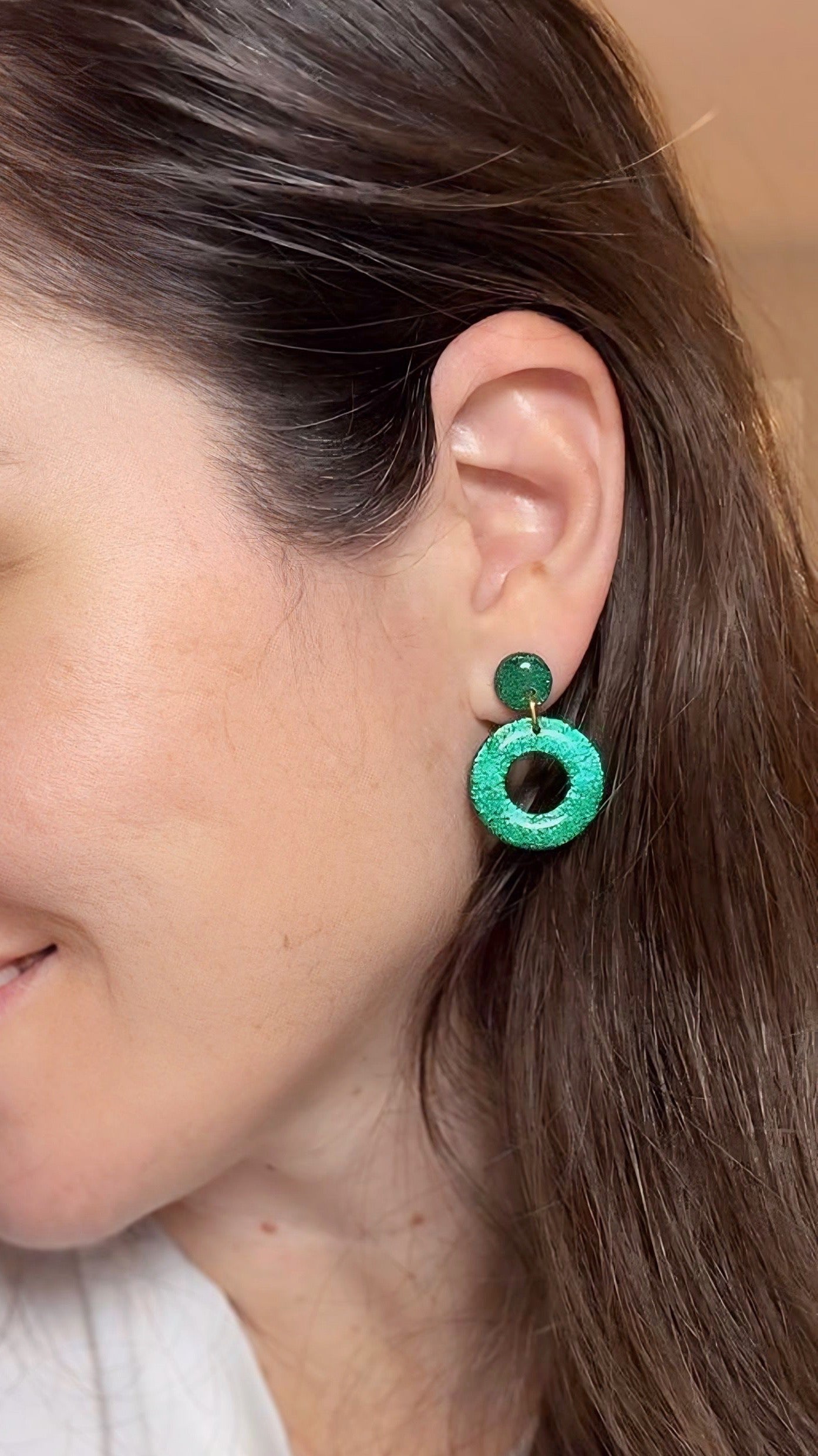 Holiday Donut Earrings - Green