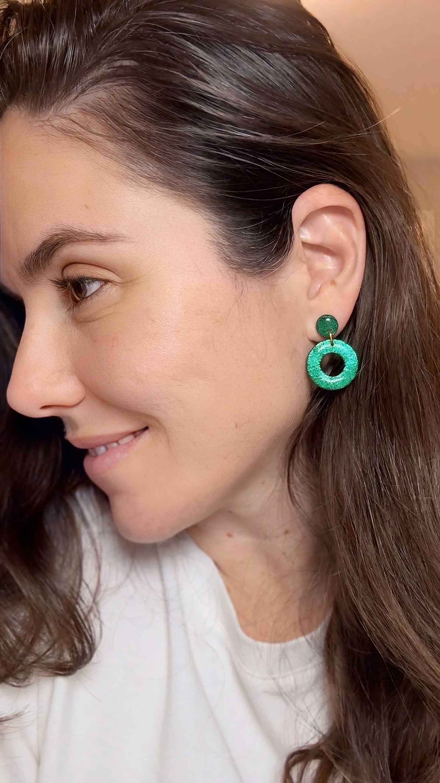 Holiday Donut Earrings - Green