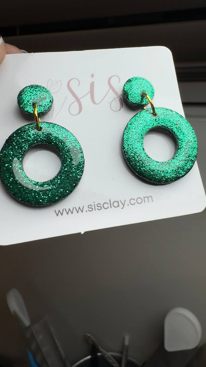 Holiday Donut Earrings - Green