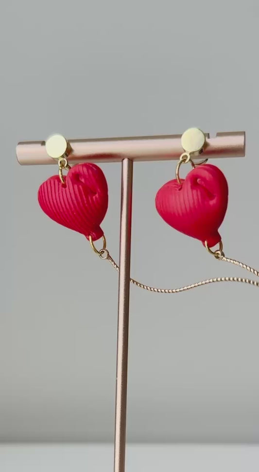 Puffy Heart Balloon Earrings